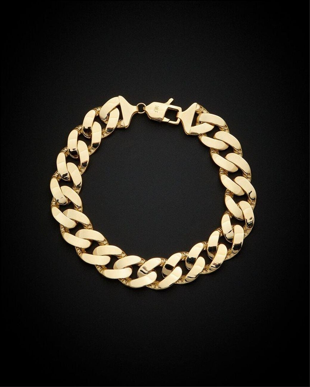 Italian Gold Black 14k Curb Link Bracelet