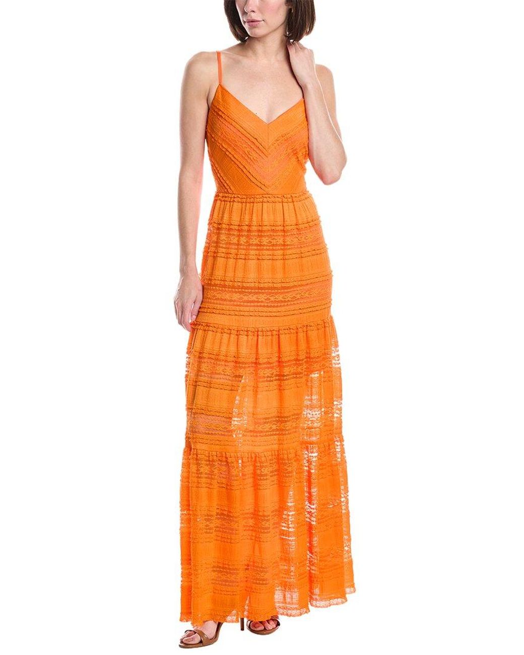 Eliza J Orange Sleeveless Maxi Dress