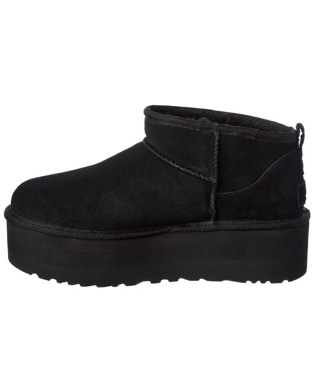 Ugg Black Classic Ultra Mini Platform Suede Boot