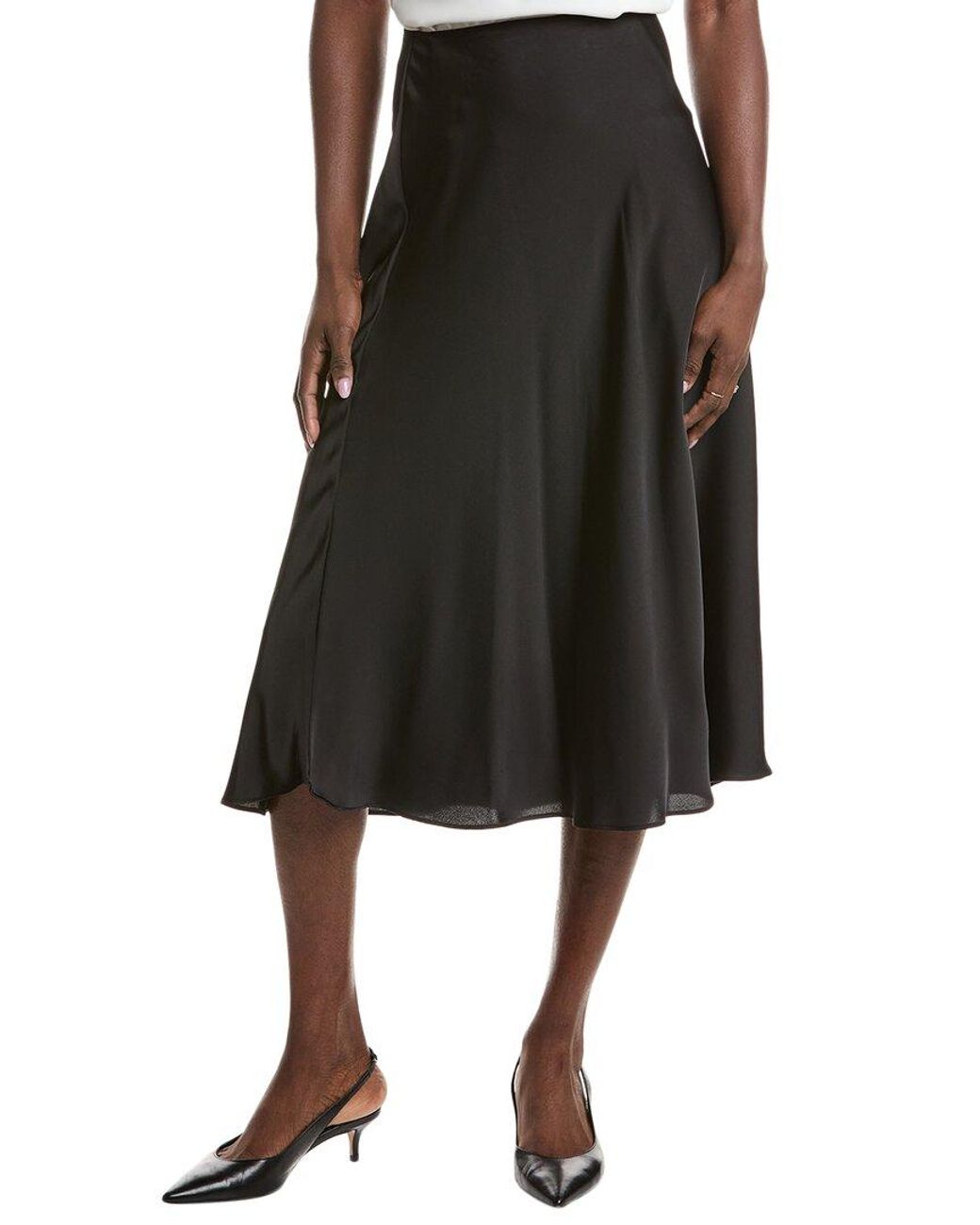 Cece Black Bias Midi Skirt