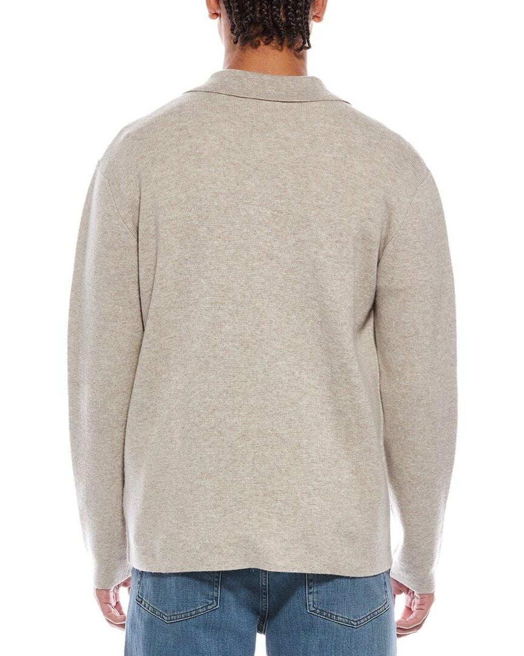 Brodie Cashmere Natural Classic Wool & Cashmere-Blend Sweater Shirt for men