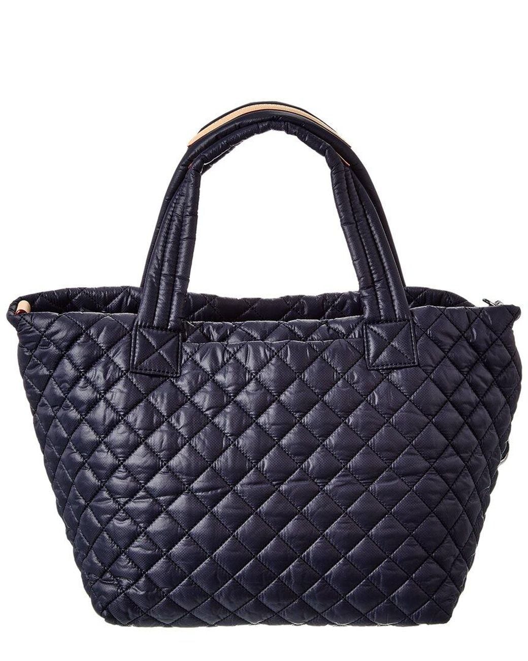 MZ Wallace Blue Small Metro Nylon & Leather Tote Deluxe