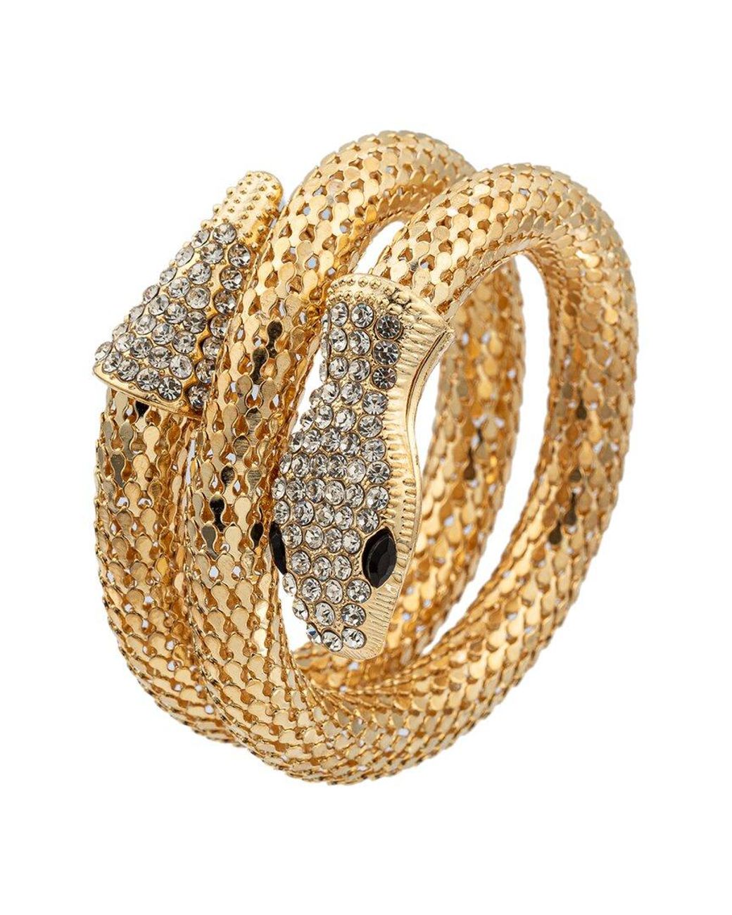 Eye Candy LA Metallic Crystal Snake Wrap Bracelet