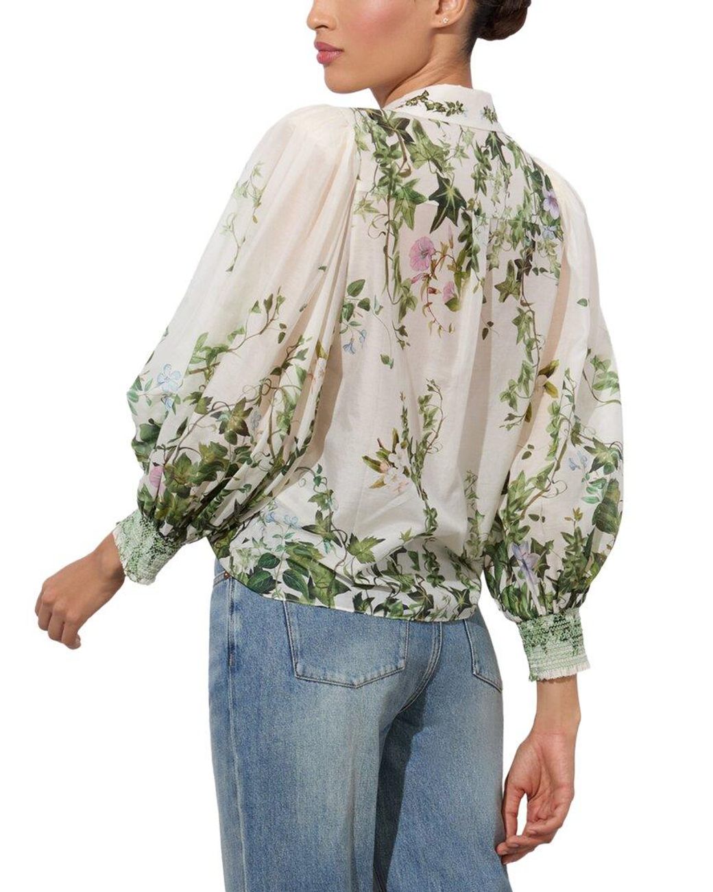 Alice + Olivia Blue Charis Silk Blouse