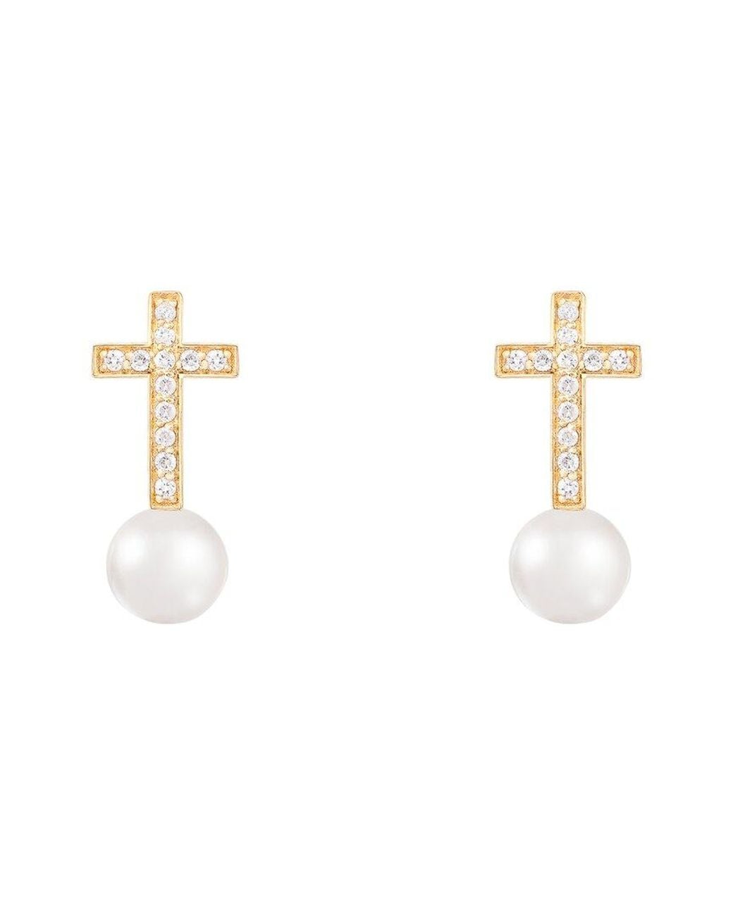Splendid White 14K 0.12 Ct. Tw. Diamond & 6-6.5Mm Pearl Drop Earrings