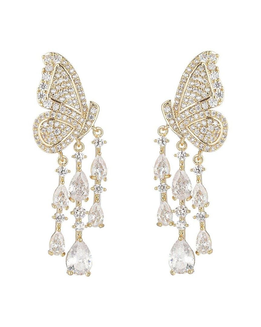 Eye Candy LA White Cz Painted Lady Dangle Earrings