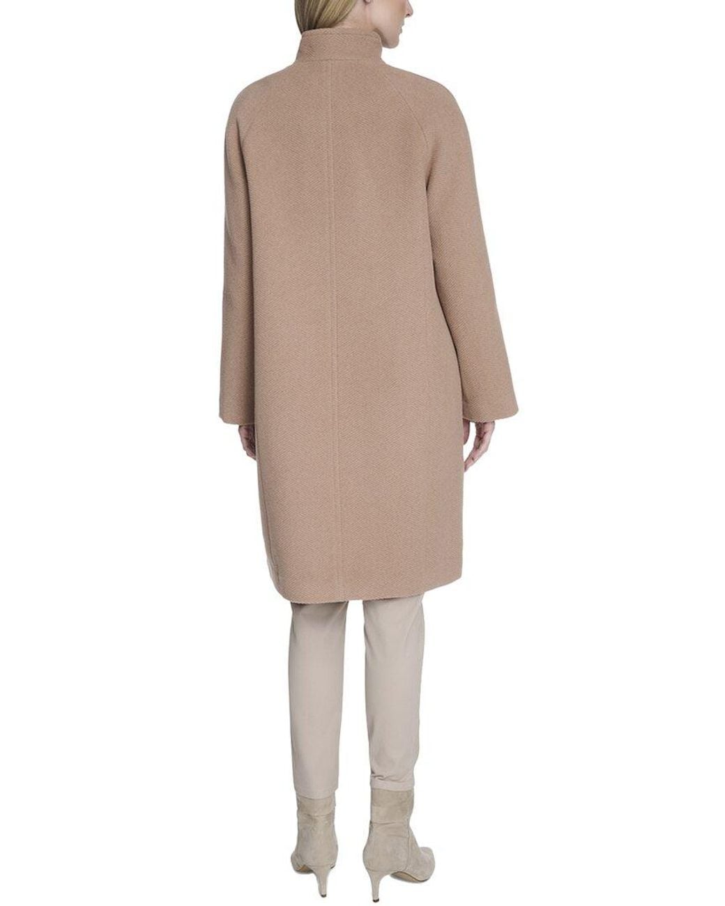 Cole Haan Brown Chevron Textured Wool-Blend Jacket