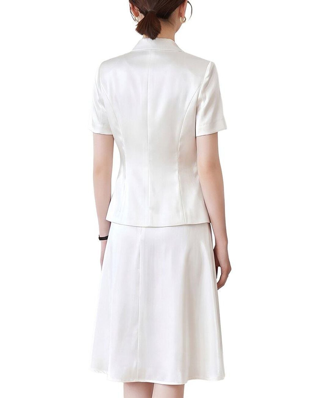 Tedora White 2Pc Jacket & Skirt Set