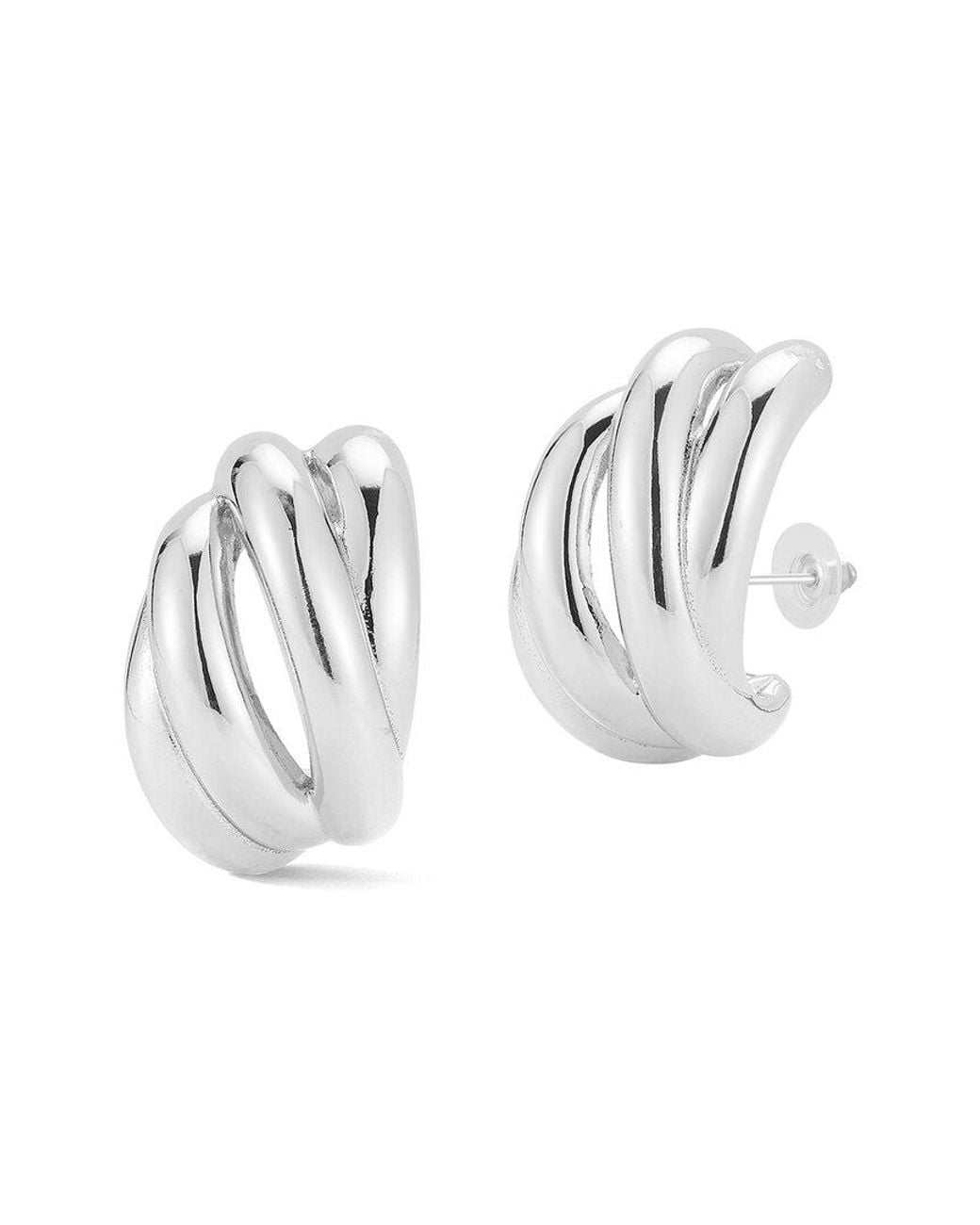 Glaze Jewelry White Plated Sculptural Statement Stud Earrings