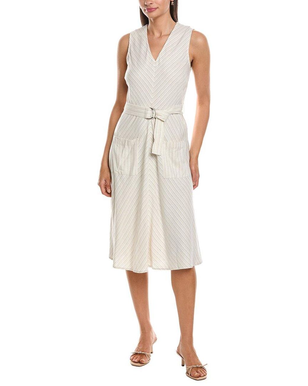 Nanette Lepore Natural Linen-Blend Midi Dress
