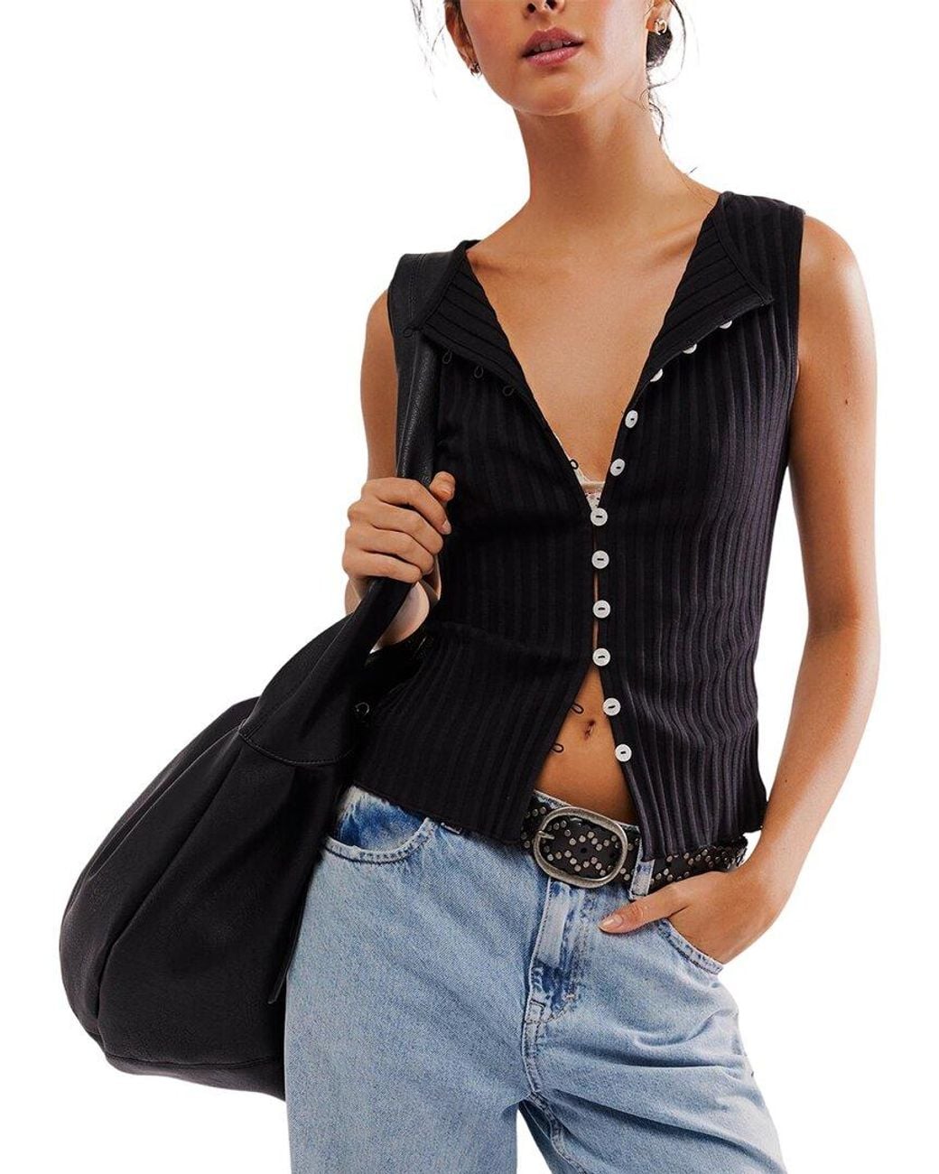 Free People Black Tilly Vest
