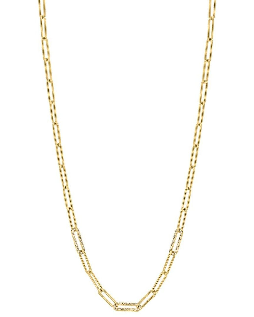 Effy Fine Jewelry Metallic 14K Over 0.41 Ct. Tw. Diamond Necklace