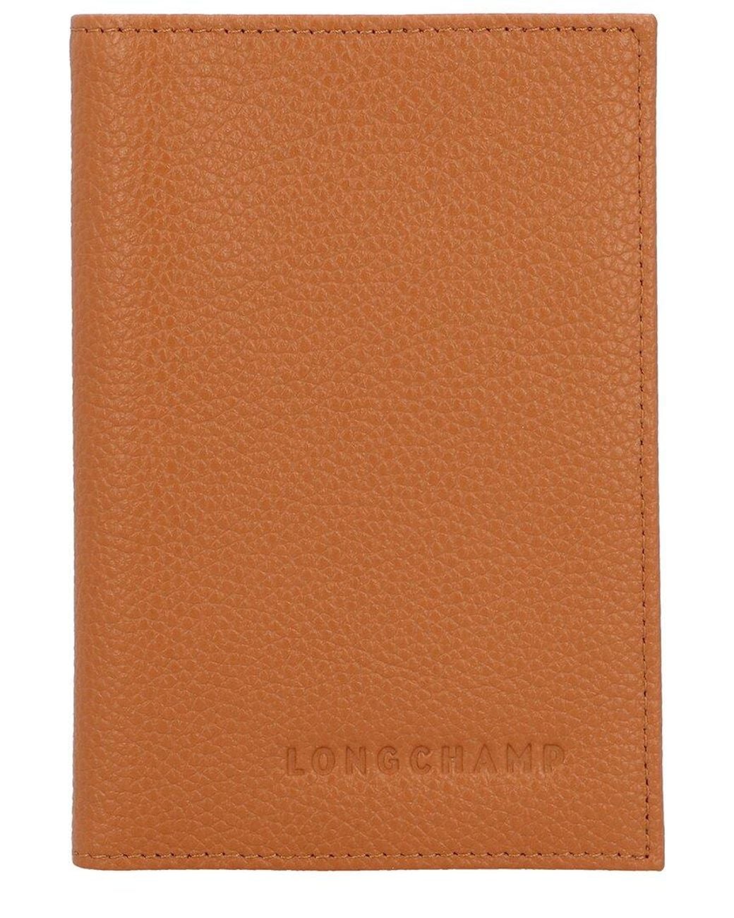 Longchamp Brown Le Foulonne Leather Card Case