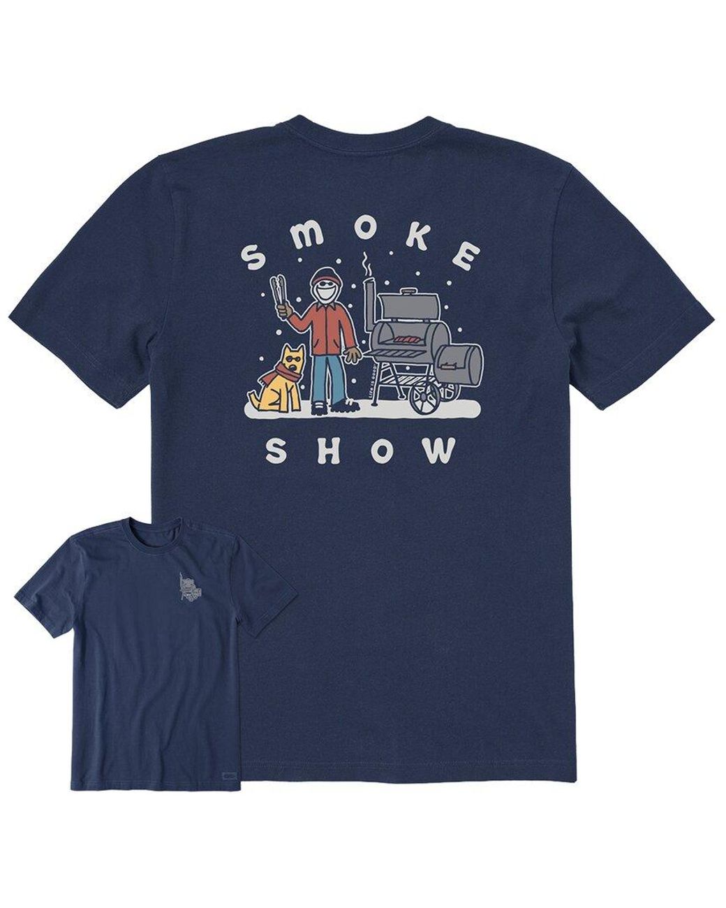Life Is Good. Blue Crusher T-Shirt for men