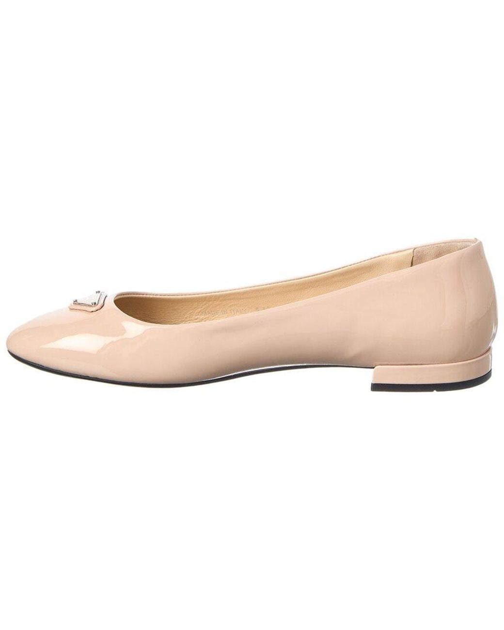 Prada Pink Patent Logo Ballet Flat
