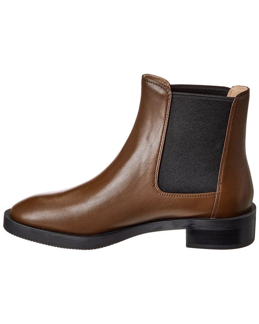 Stuart Weitzman Brown Sondra Sleek Leather Bootie