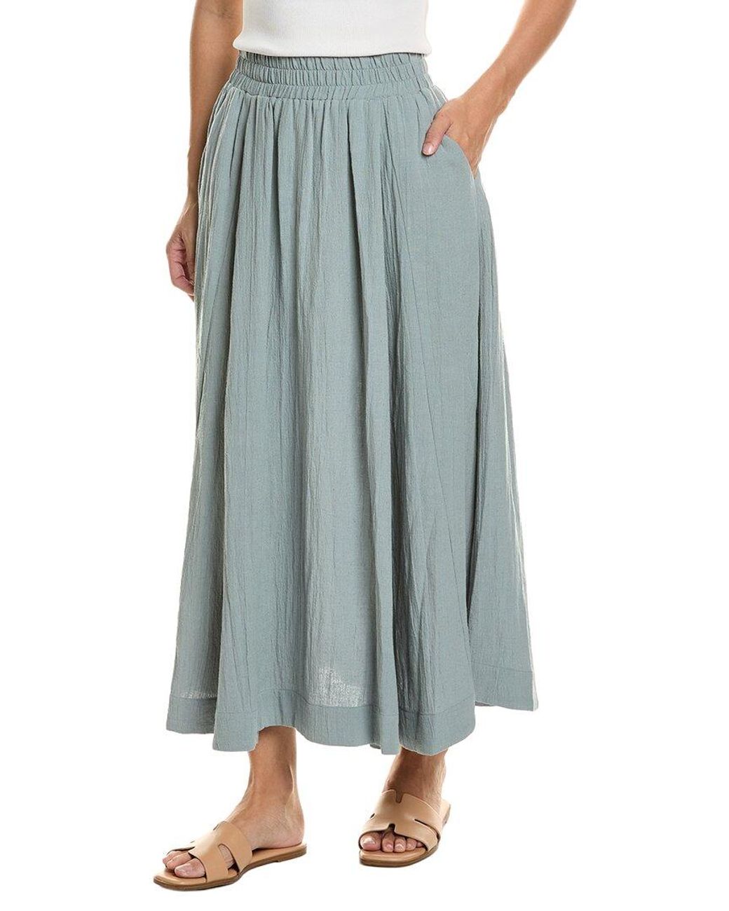 Femme Society Blue Linen-Blend Skirt