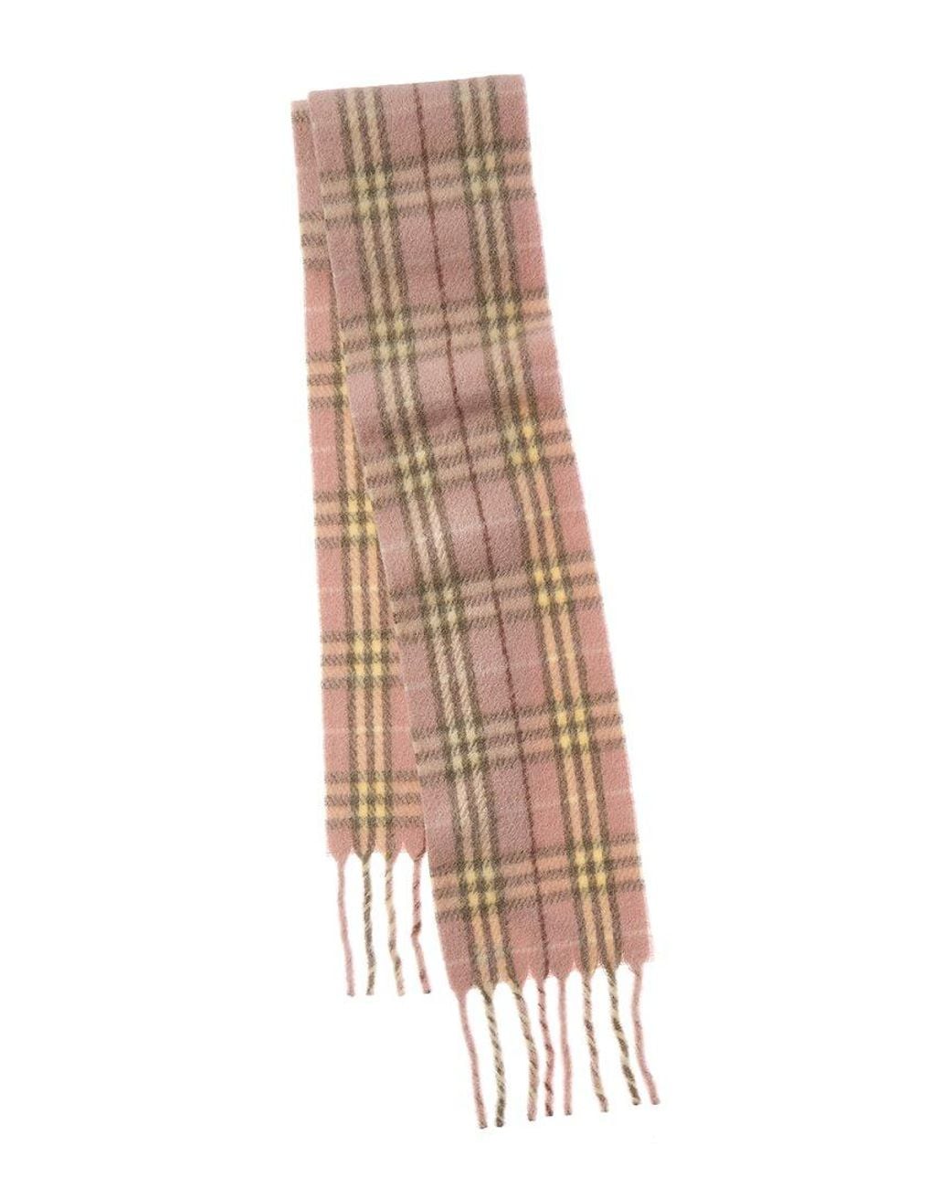 Burberry Natural Narrow Check Wool-Blend Scarf