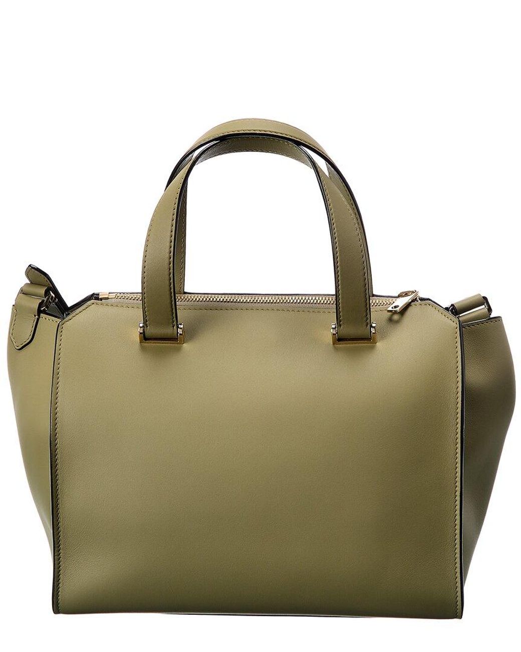 Valextra Green Passepartout Medium Leather Tote