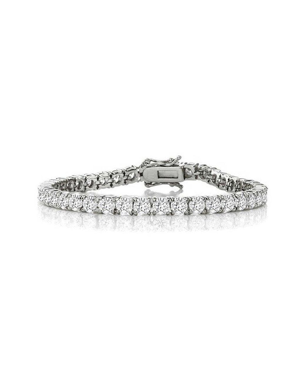 Rachel Glauber White Silver Cz Tennis Bracelet