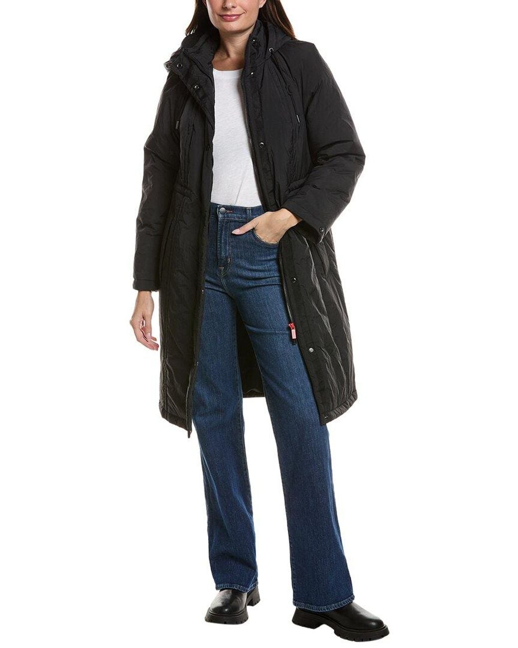 Hunter Black Isabella Longline Padded Coat