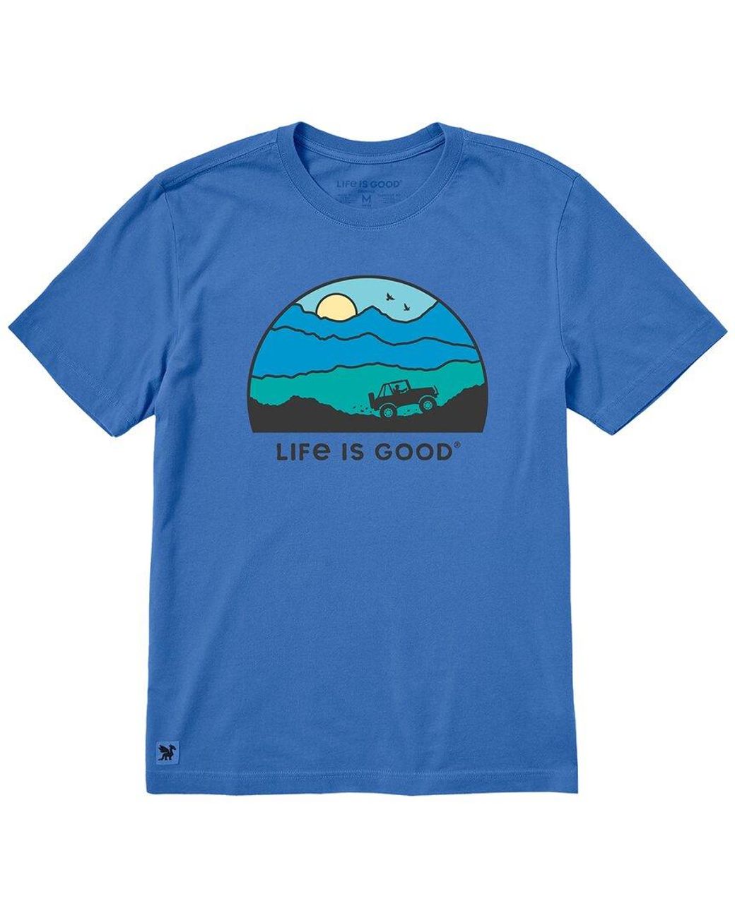 Life Is Good. Blue Crusher T-Shirt for men
