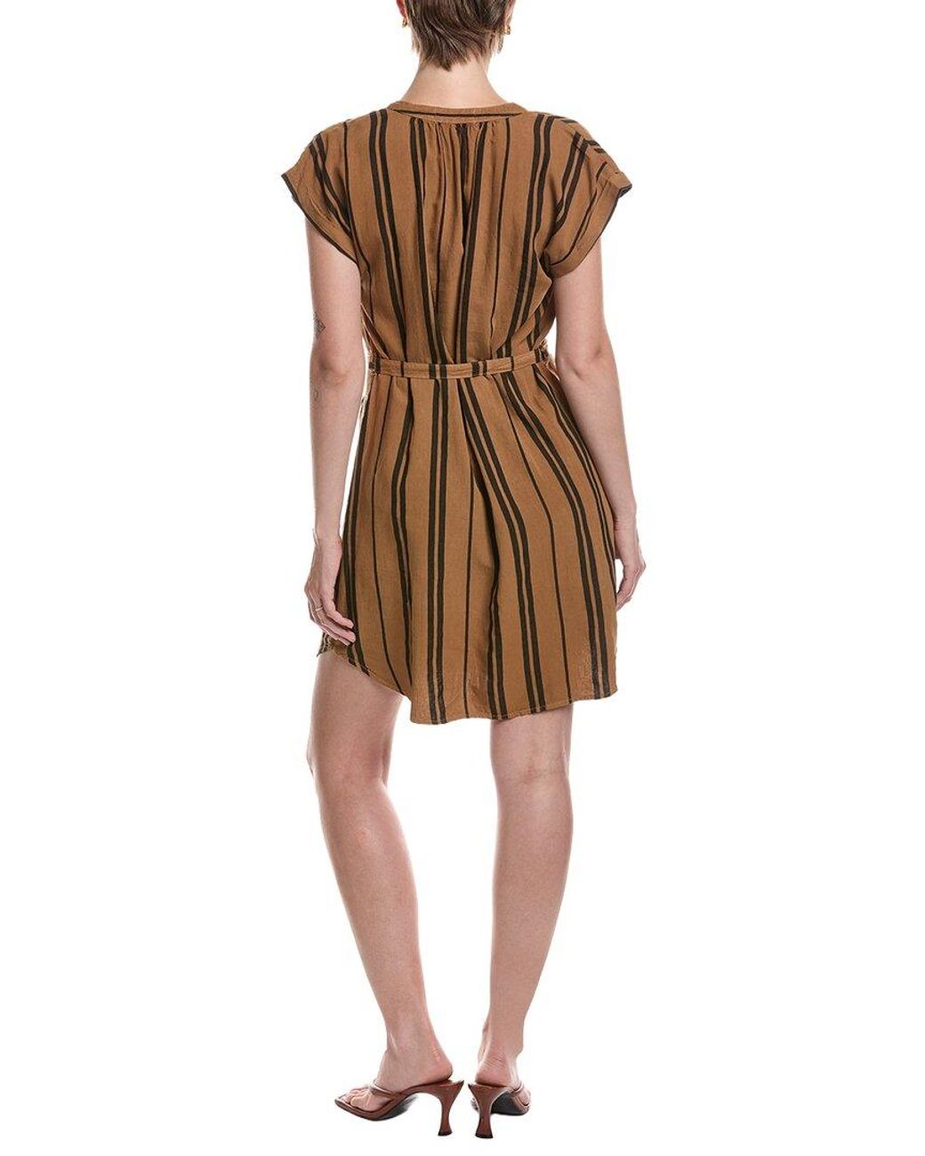 Bella Dahl Natural Linen-Blend Belted Mini Dress