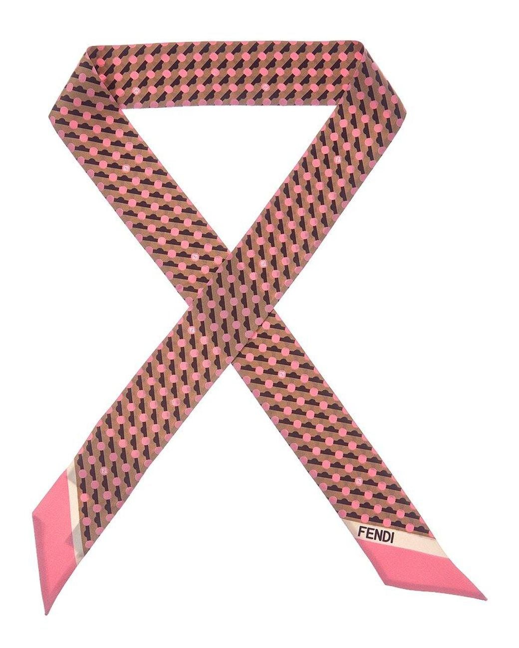 Fendi Red Wrappy Silk Scarf
