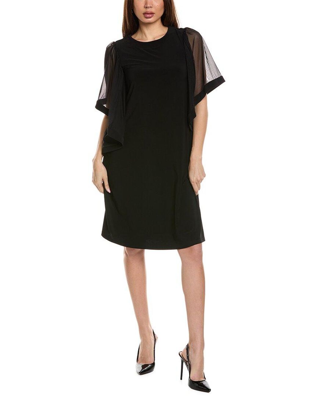 Joseph Ribkoff Black Mesh Angel Wing Mini Dress