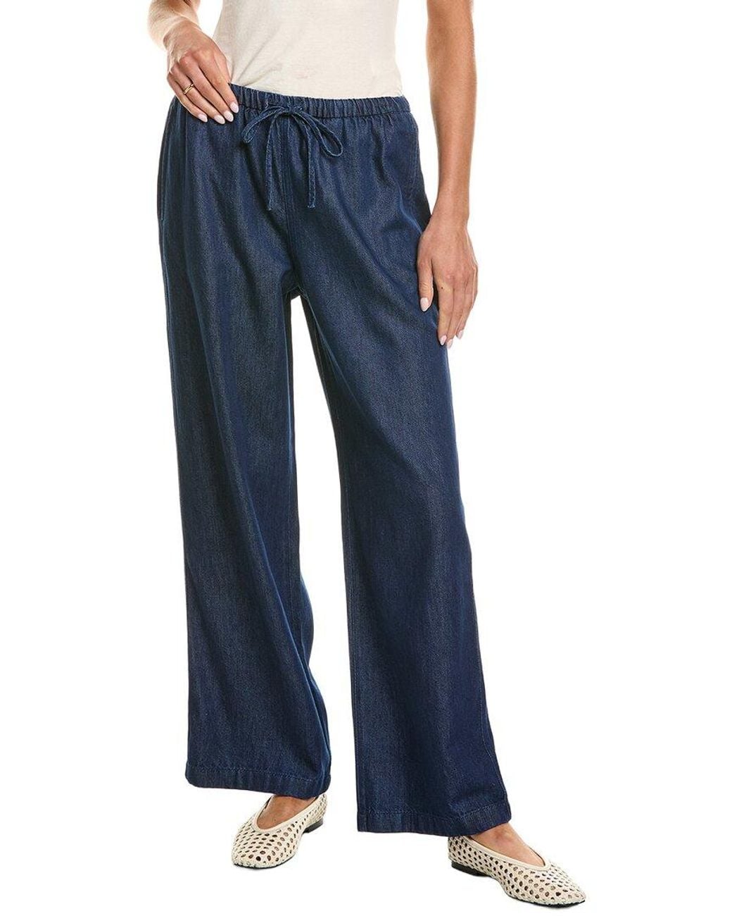 Madewell Blue Pull-On Wide Leg Pant