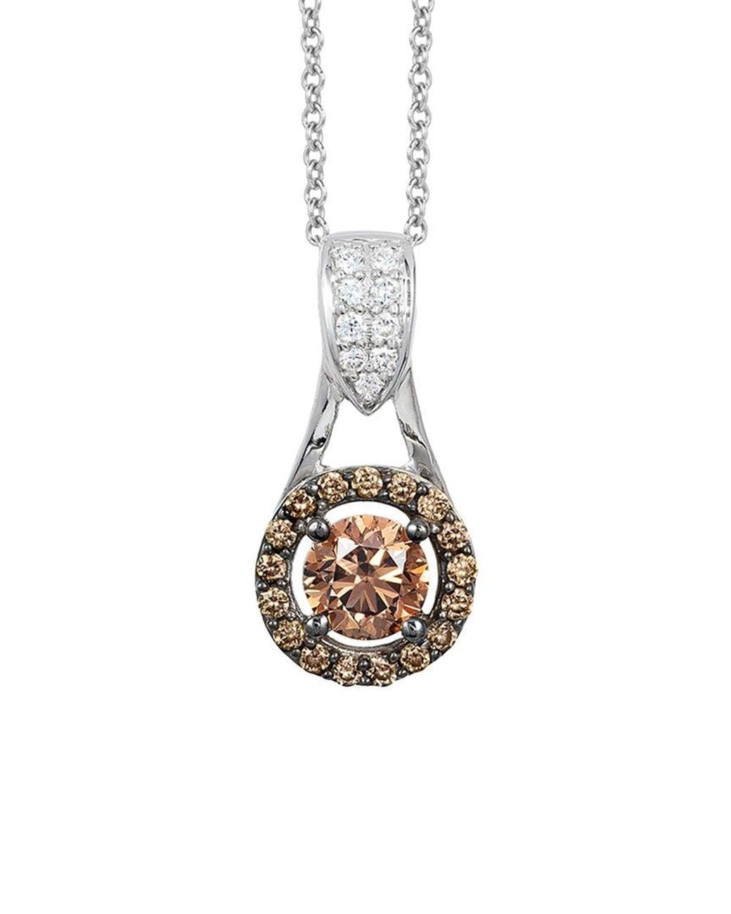 Le Vian White Le Vian Chocolate Solitaire 14k 0.64 Ct. Tw. Diamond Drop Pendant Necklace