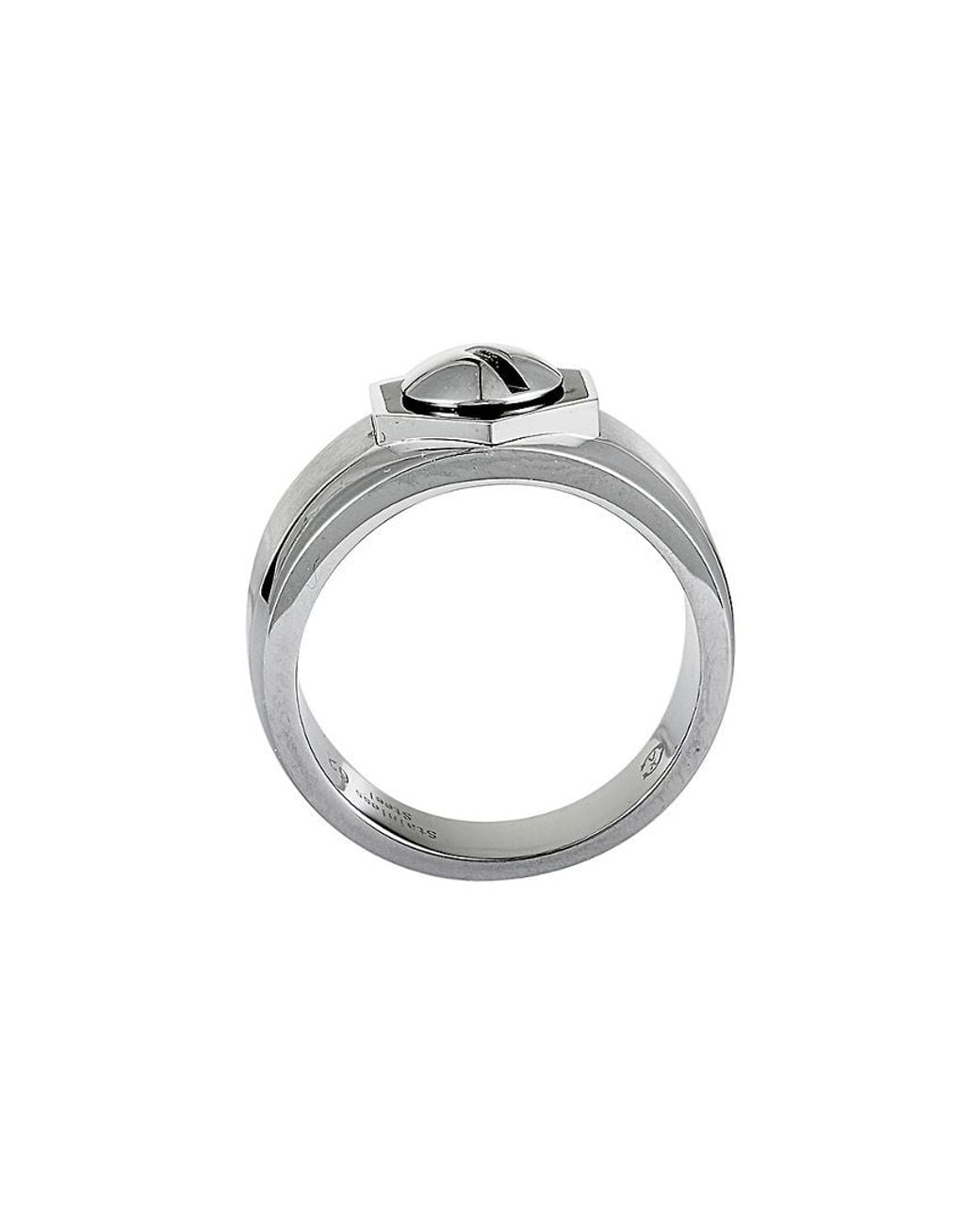 Charriol White Stainless Steel Ring