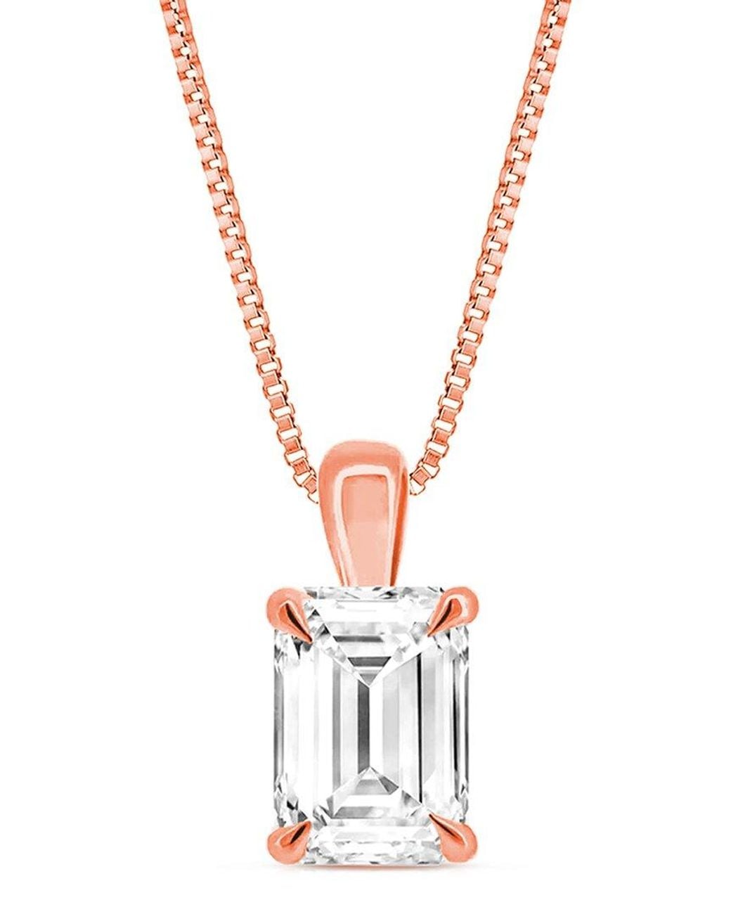 Amairah White 14K 5.00 Ct. Tw. Lab-Grown Diamond Solitaire Pendant Necklace