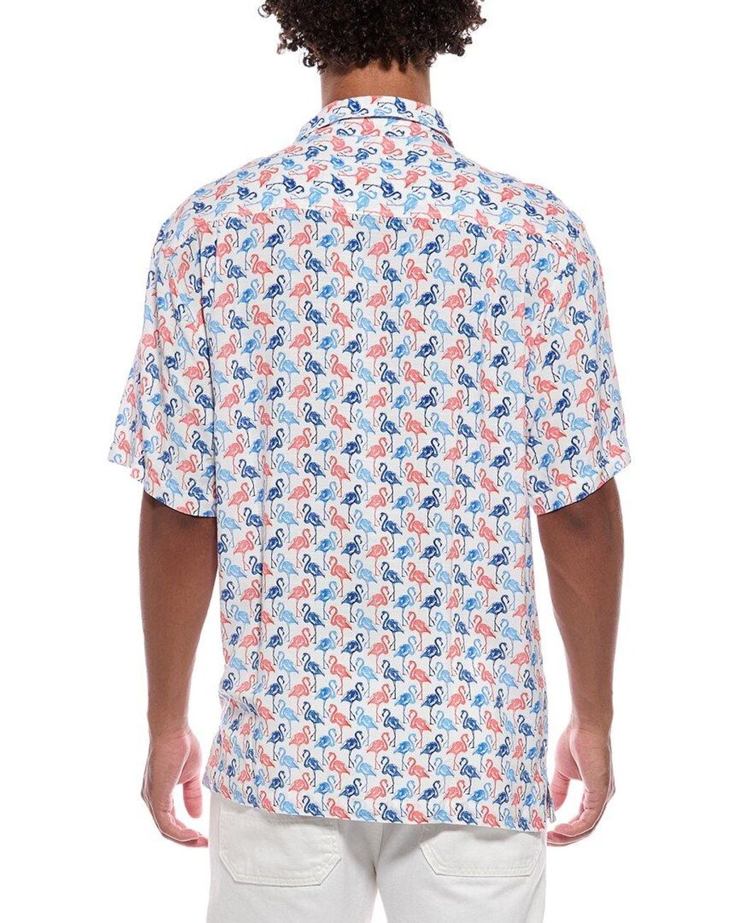 Tommy Bahama Blue Veracruz Cay Flamingo Mingle Shirt for men