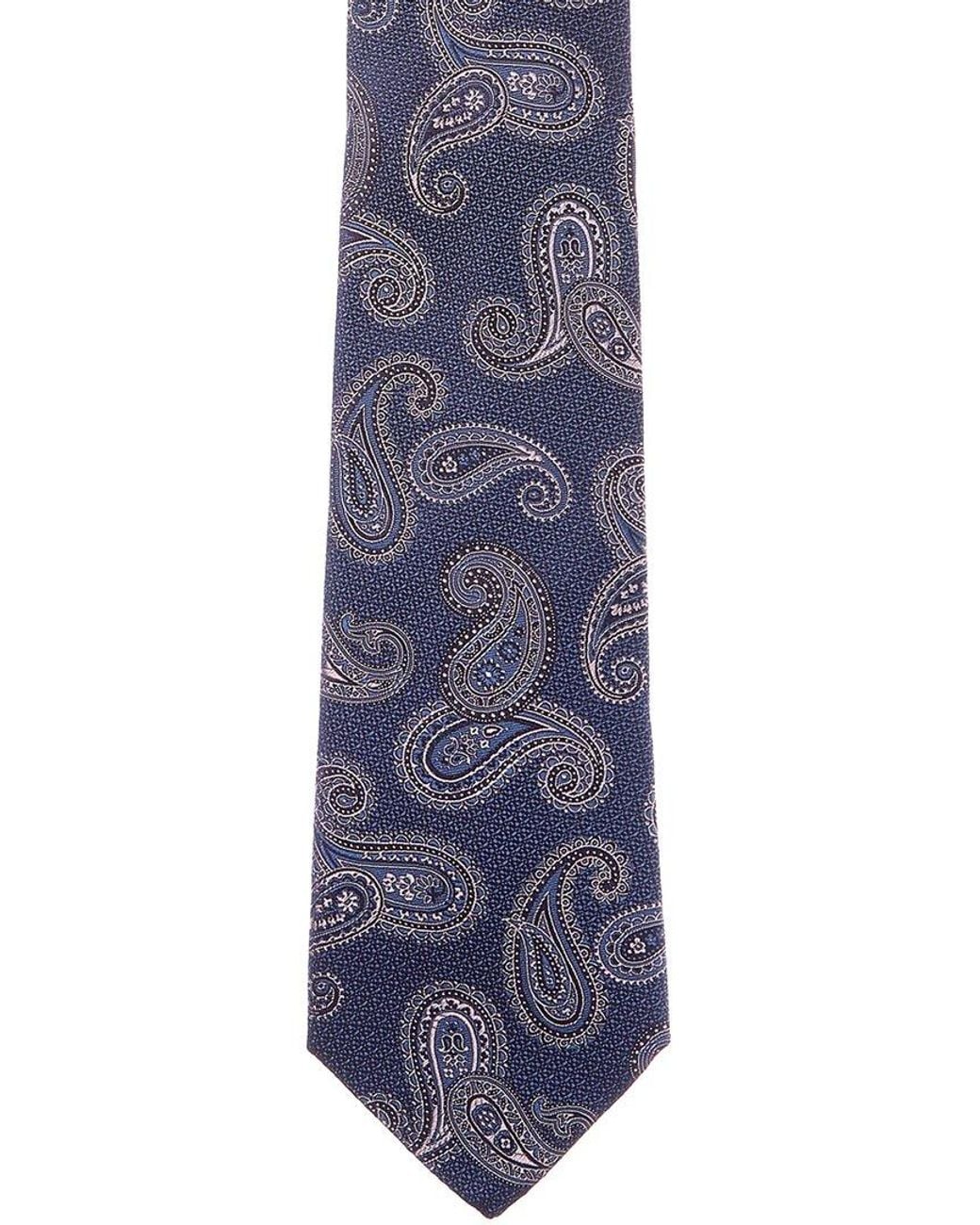 Etro Blue Paisley Silk Tie for men