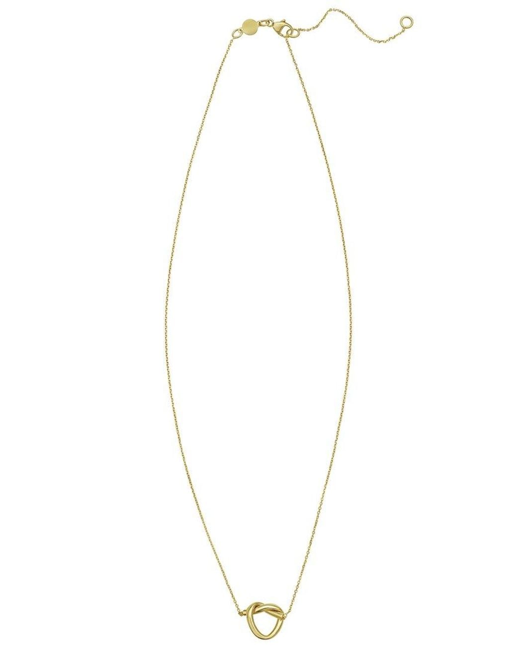Italian Gold White 14K Love Knot Necklace