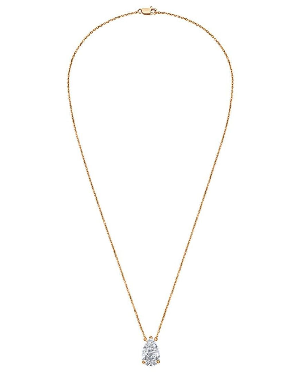 Diana M Metallic Diana M. 14K Rose 15.00 Ct. Tw. Lab-Grown Diamond Pendant Necklace