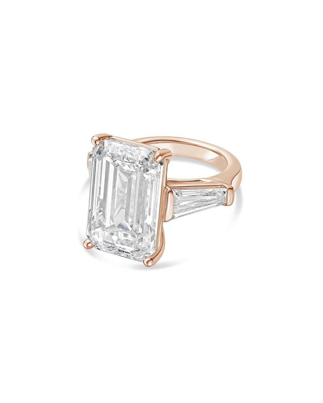 Diana M White Diana M. 18K Rose 21.50 Ct. Tw. Lab-Grown Diamond Three-Stone Ring