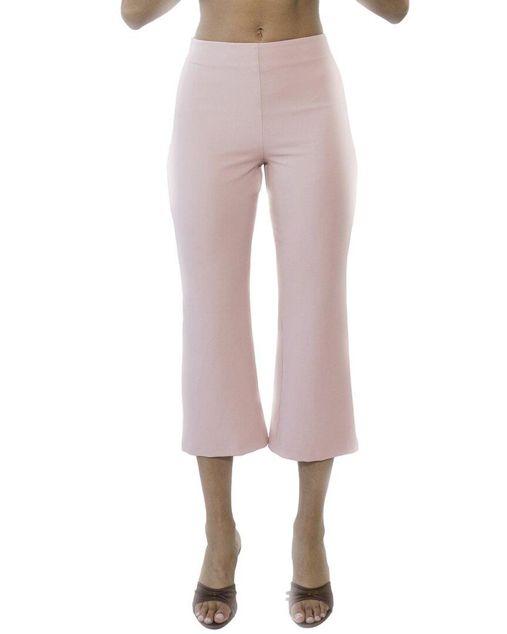 Alexia Admor Pink Quinn Flared Cropped Pants
