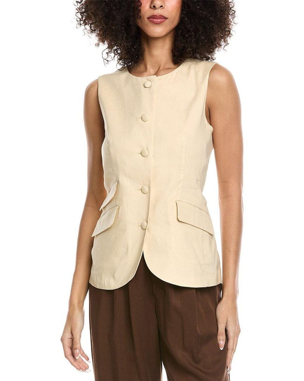 Rag & Bone Natural Slade Linen-Blend Vest