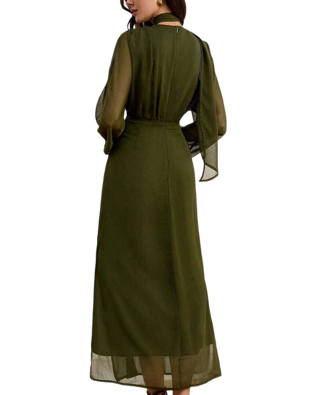 XIRELLI Green Solid Maxi Dress