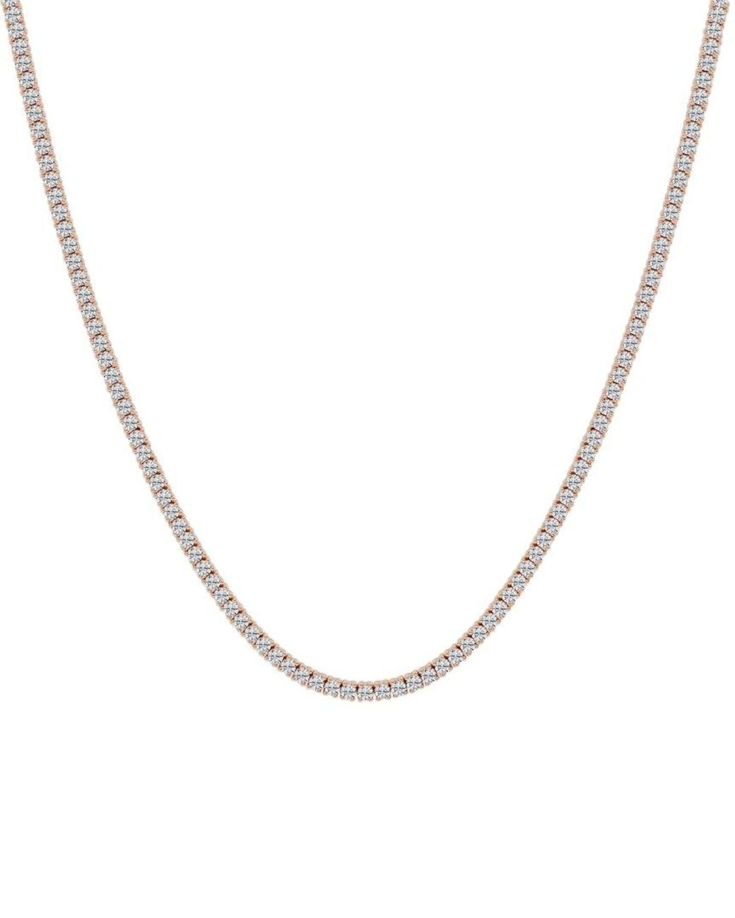 Lab Grown Diamonds Metallic 14K Rose 7.25 Ct. Tw. Lab Grown Diamond Necklace