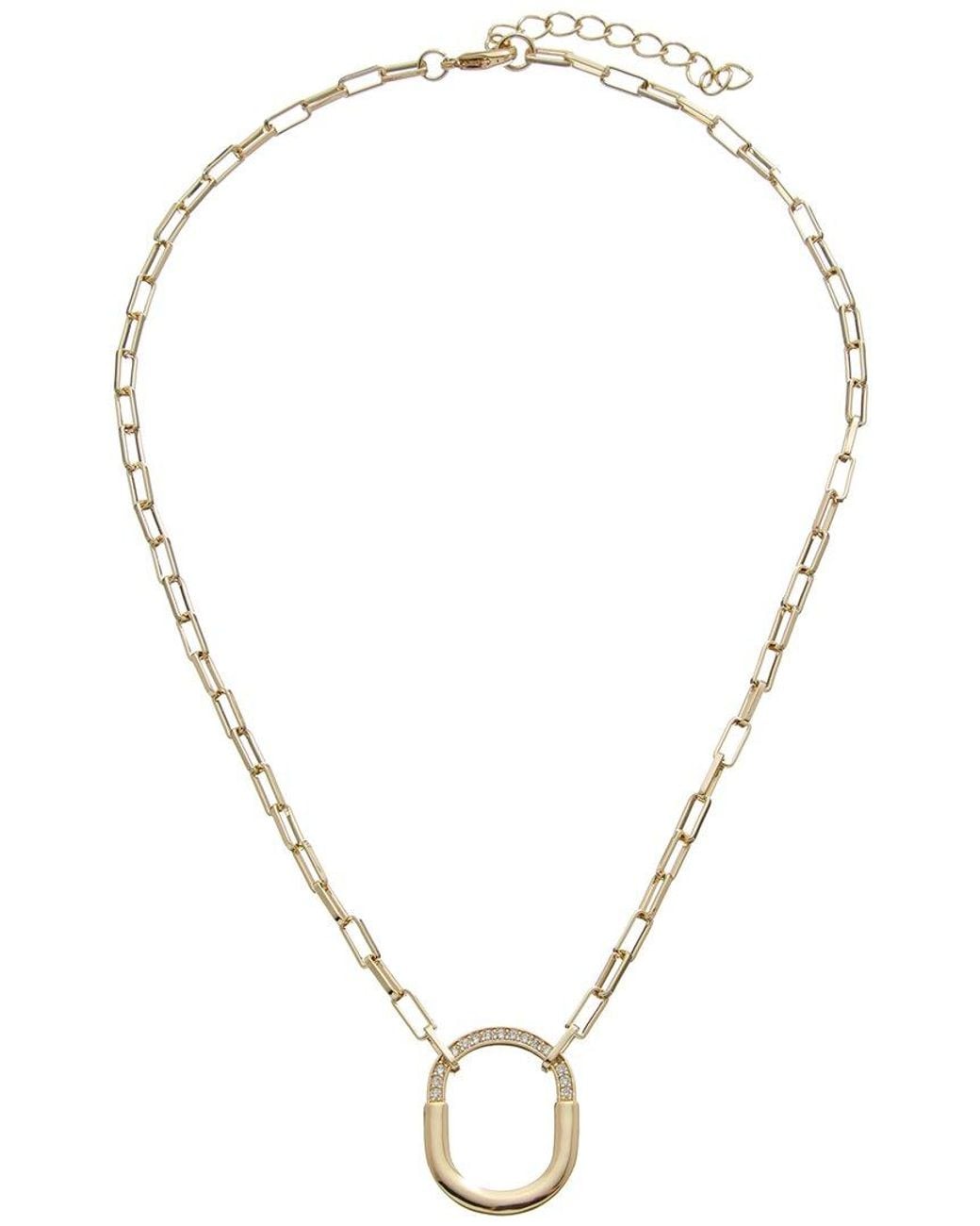 Juvell Metallic 18K Plated Cz Link Necklace