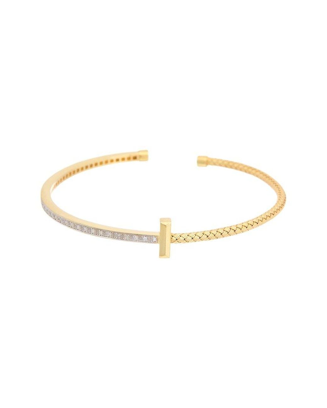 Meshmerise White 18K Over 0.15 Ct. Tw. Diamond Mesh Cuff Bracelet