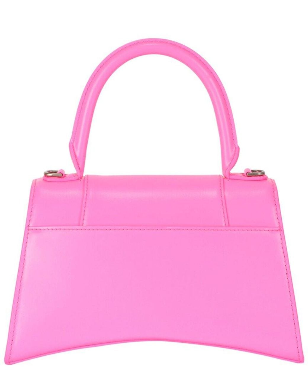 Balenciaga Pink Small Hourglass Leather Top Handle Bag