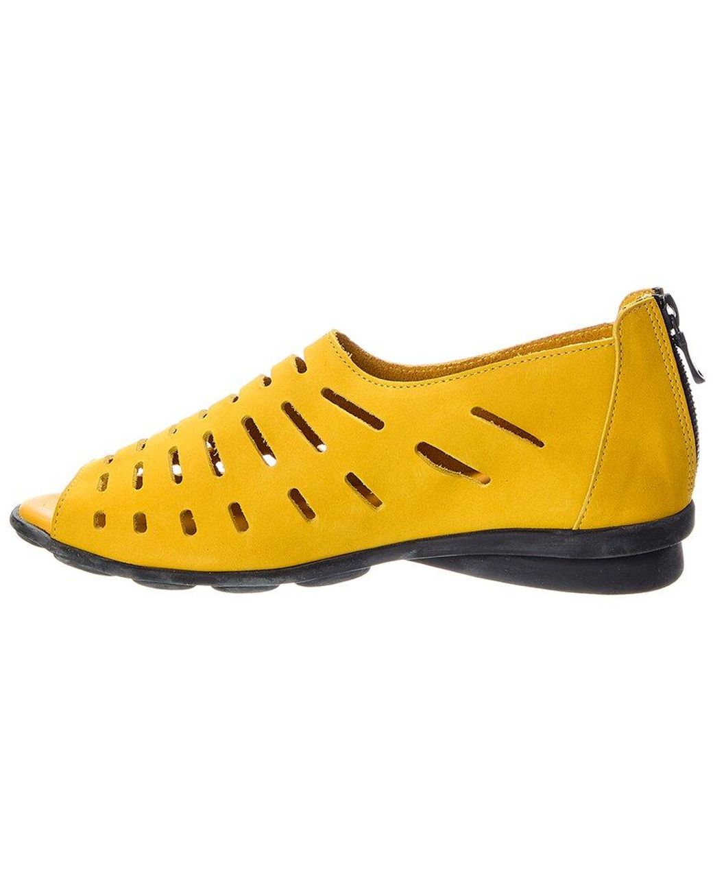 Arche Yellow Denyli Leather Flat