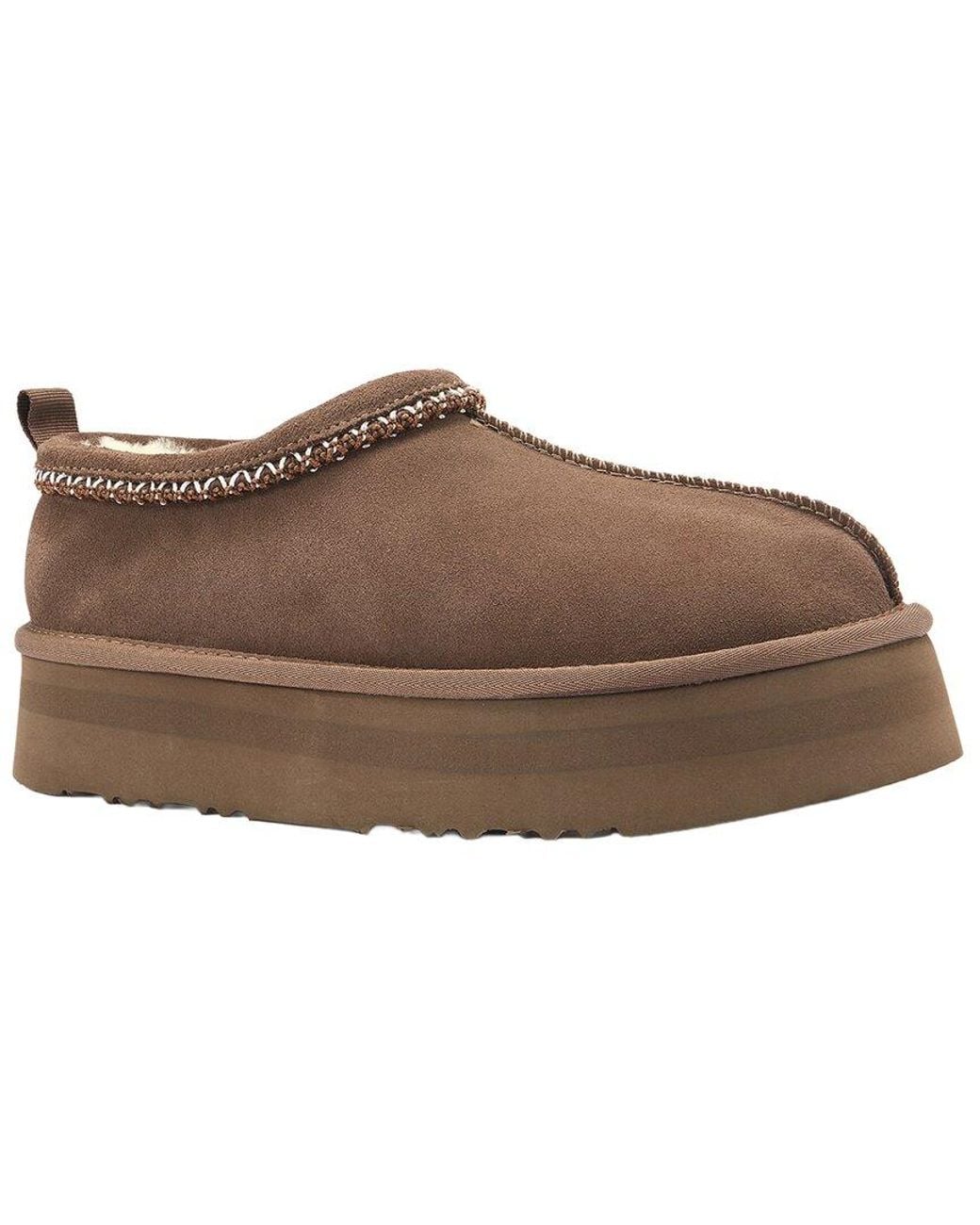 Australia Luxe Brown Outback Braid Platform Sheepskin Slipper