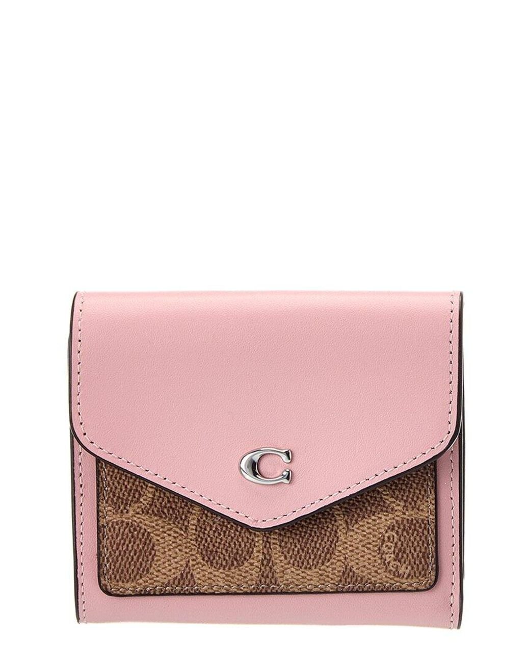 COACH Wyn Colorblocked Signature Coated Canvas & Leather Wallet in Pink ...