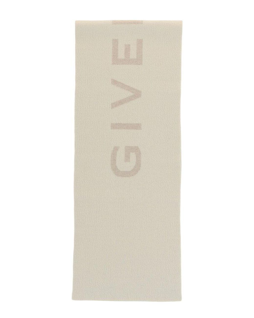 Givenchy Natural Reversible Logo Wool & Cashmere-Blend Scarf