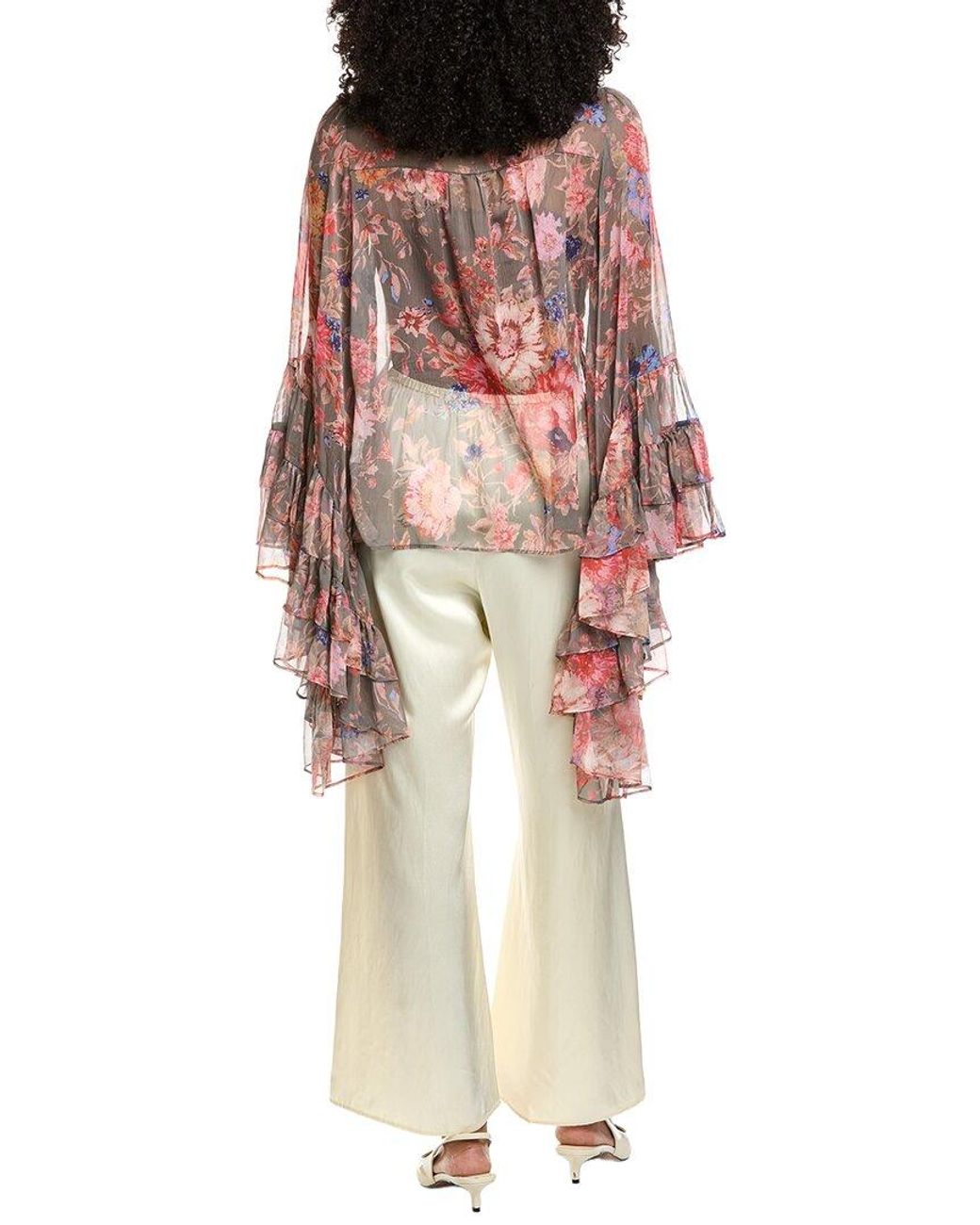 Beulah London Green Printed Blouse